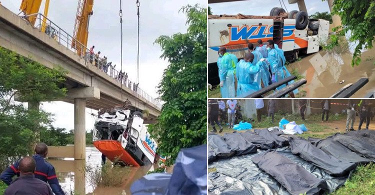 নিয়ন্ত্রণ হারিয়ে সেতু থেকে নদীতে যাত্রীবাহী বাস, নিহত অন্তত ২৭
